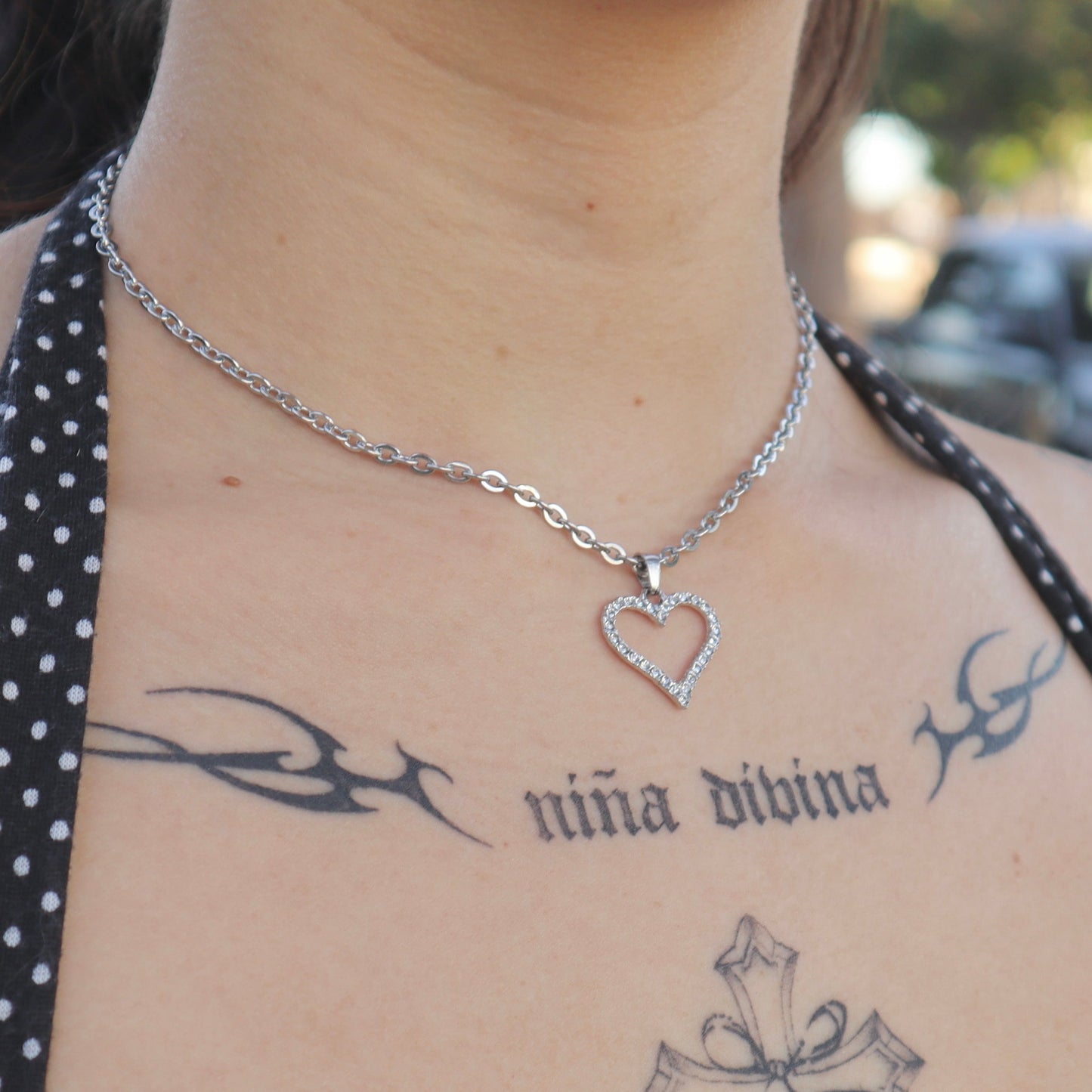 Rhinestone Love Necklace