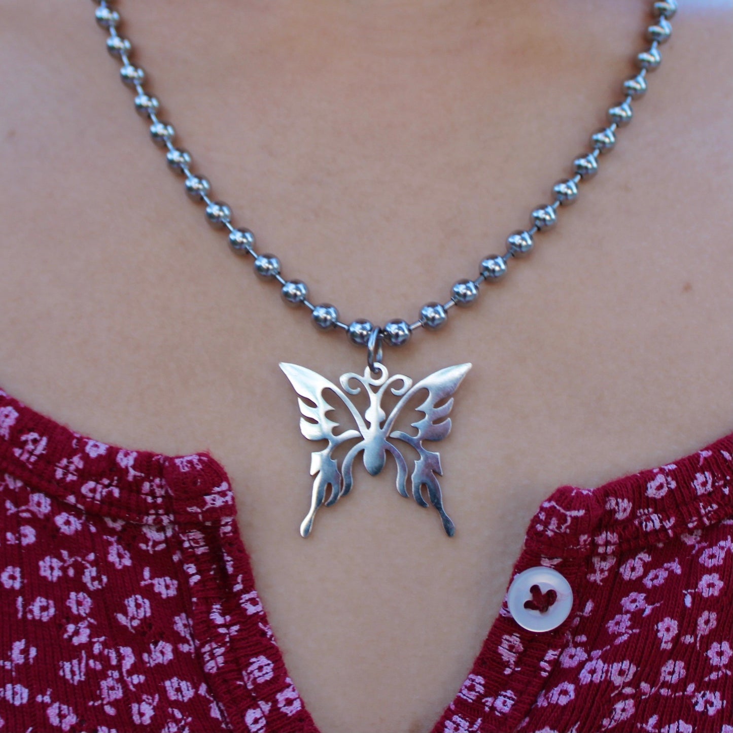 Tribal Butterfly Ball Chain