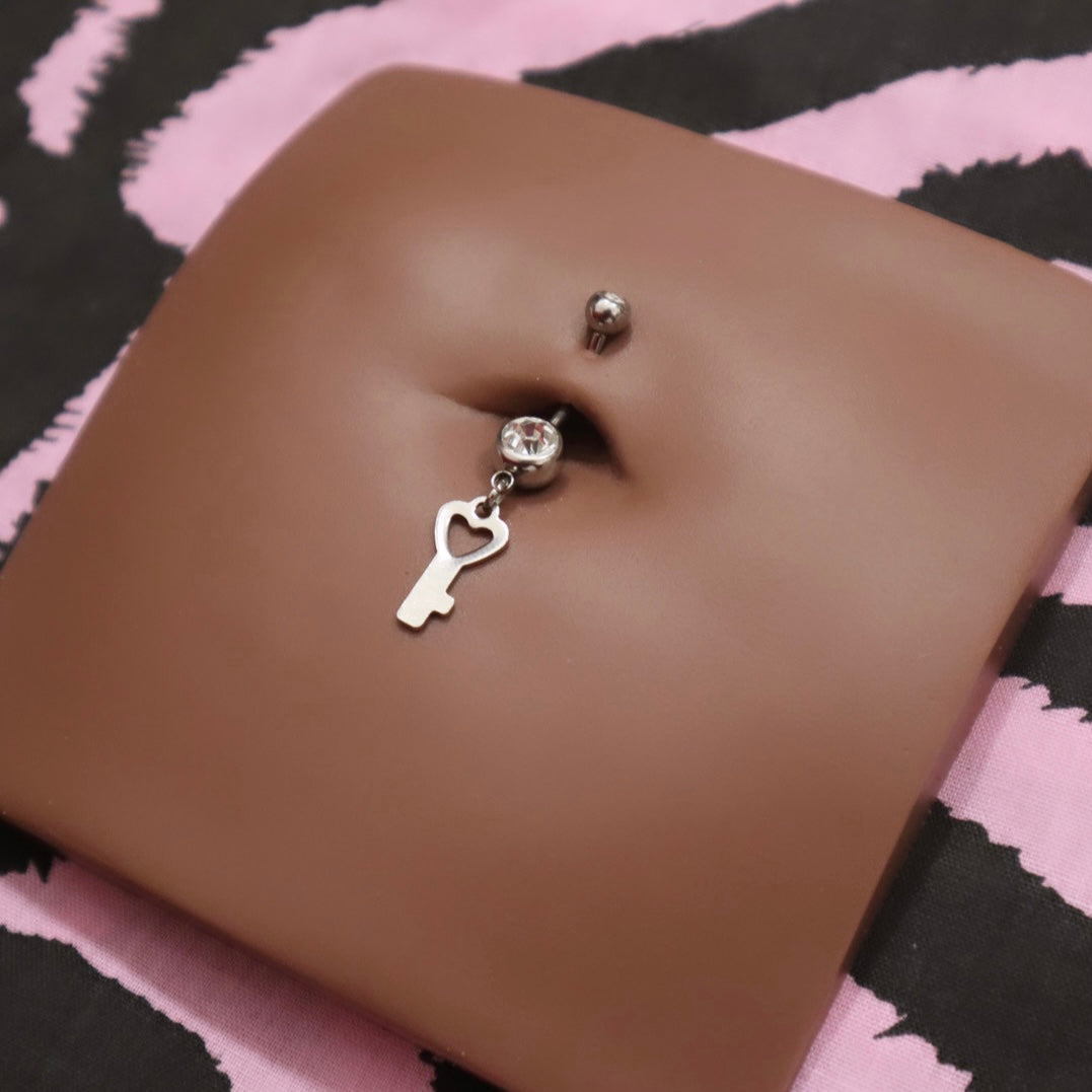 Key Of Love Belly Piercing