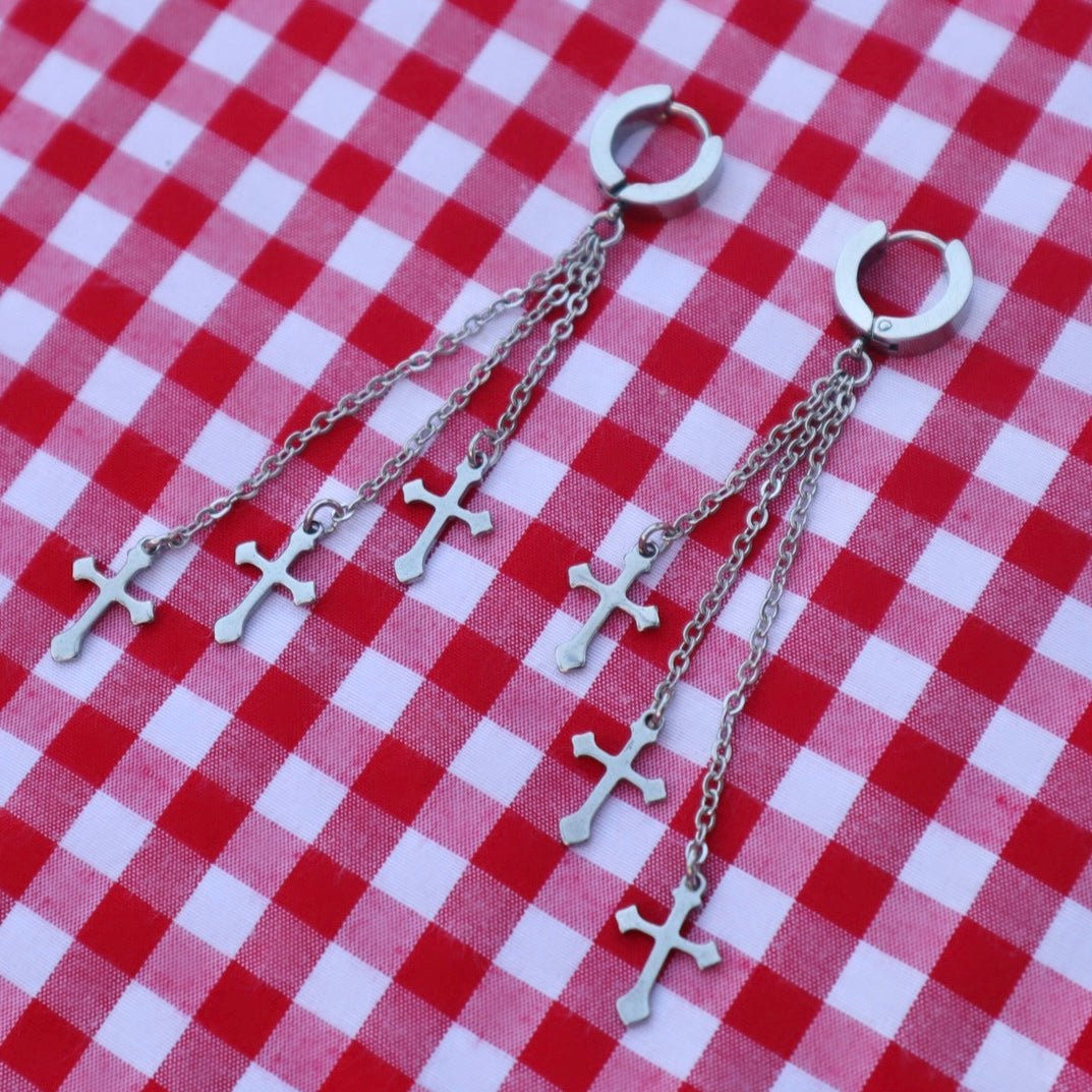 Mini Cross Earrings