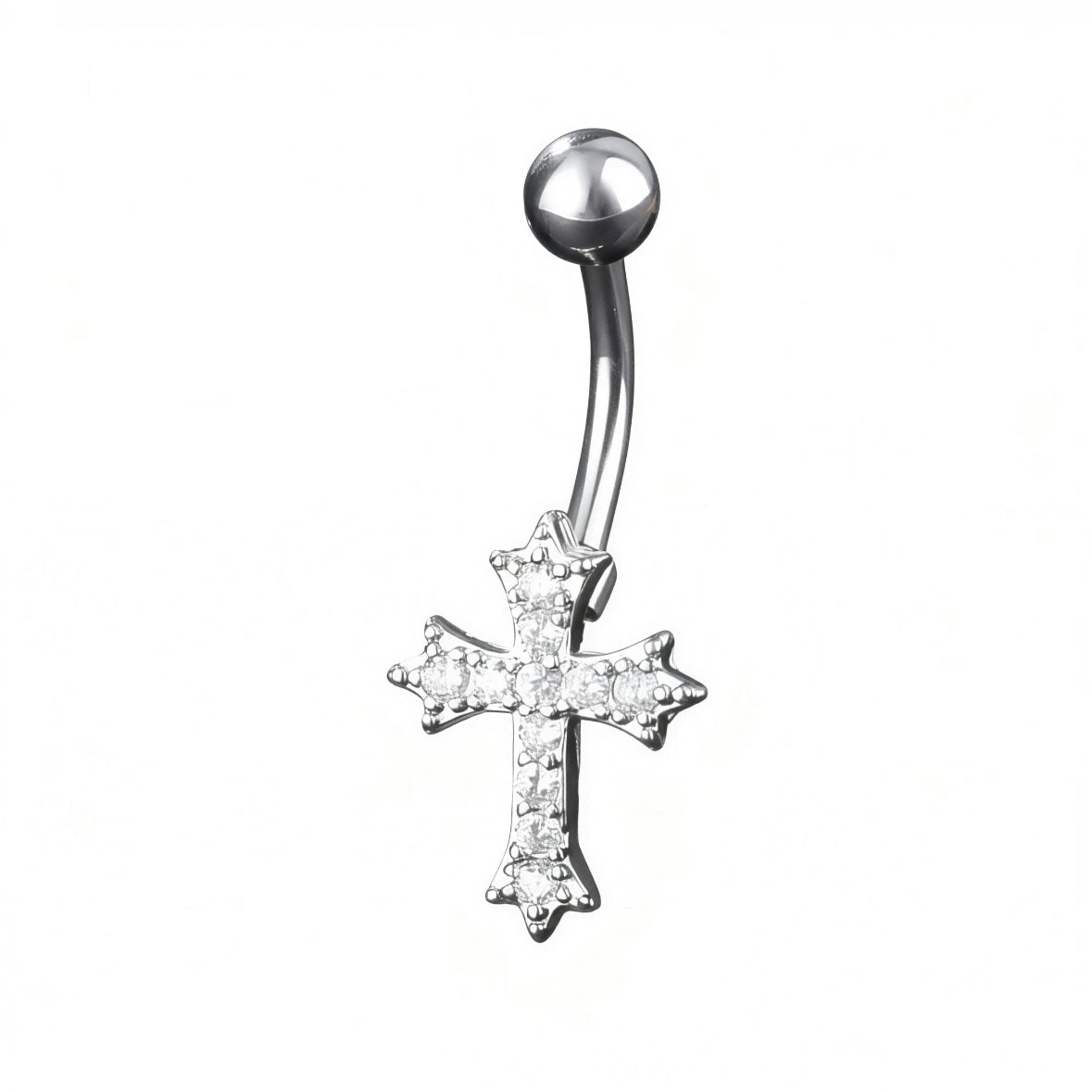 Huggie Cross Belly Piercing